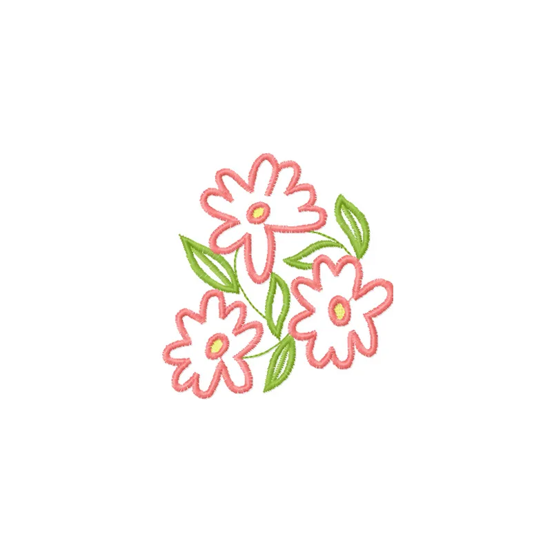 Preview of a pink flowers embroidery design showcasing intricate floral patterns suitable for various fabric projects.