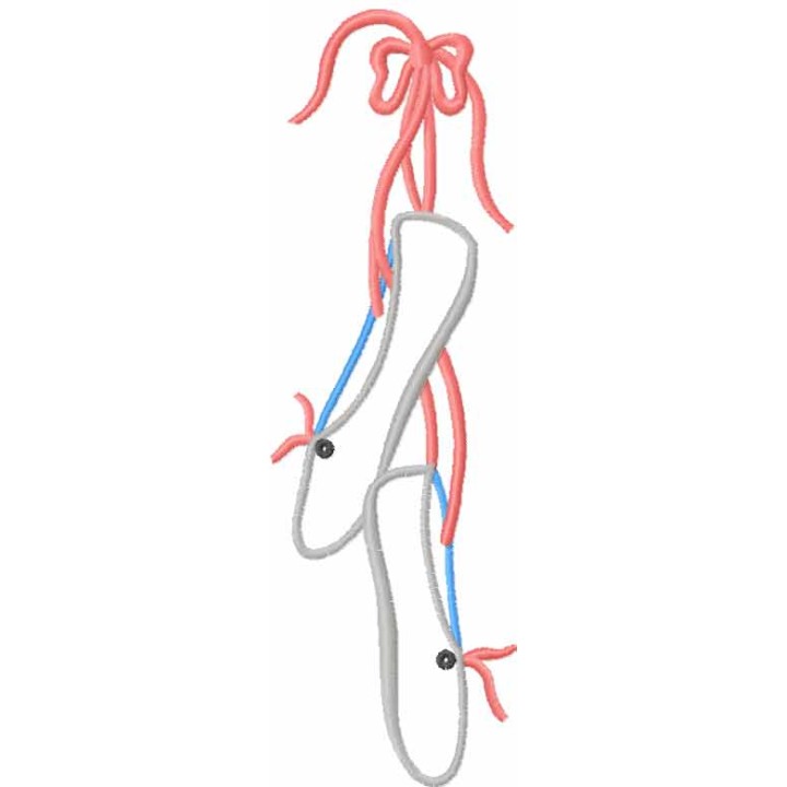 Ballet Shoes applique embroidery design - Embroidery Design