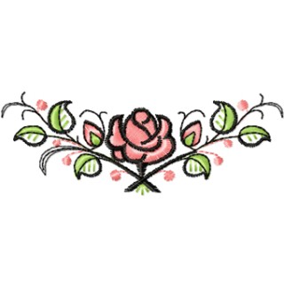 Cute Rose embroidery design - Embroidery Design