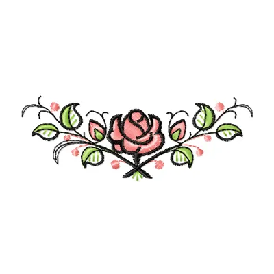 Preview of a Cute Rose embroidery design featuring vibrant floral motifs for creative stitching projects.