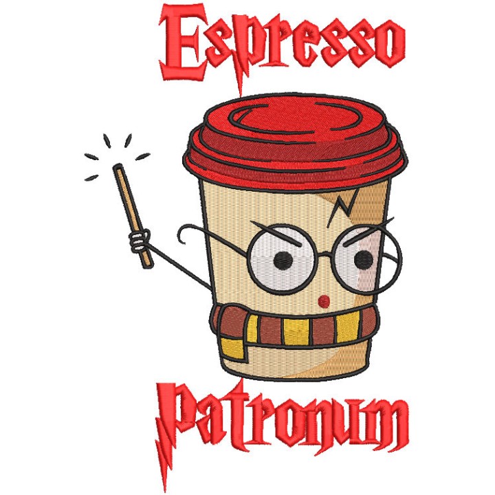 Espresso Patronum embroidery design - Embroidery Design