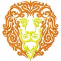 Tribal lion embroidery design showcasing intricate patterns, ideal for enhancing apparel like t-shirts and hoodies.