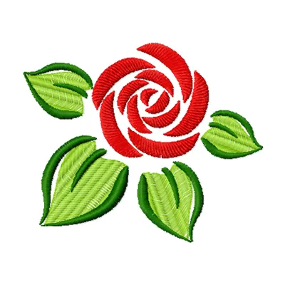 Rose embroidery design showcasing a beautiful floral motif, perfect for embellishing garments and home decor.