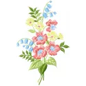 Bouquet embroidery design showcasing a vibrant floral arrangement, perfect for enhancing garments and home decor.