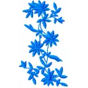 One color flowers embroidery design showcasing a beautiful floral motif, ideal for various fabric projects.
