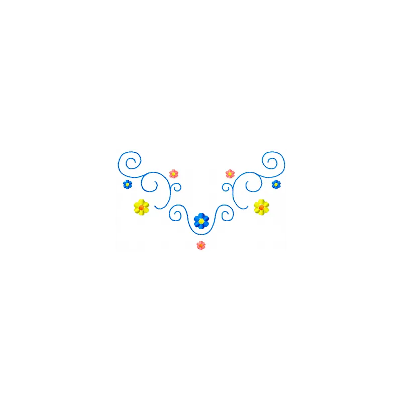 Preview of a flower ornament embroidery design showcasing intricate floral patterns for FSL and decoration projects.