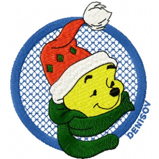 Winnie Pooh Christmas embroidery design - Embroidery Design