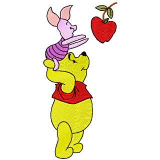 Winnie Pooh and piglet embroidery design - Embroidery Design