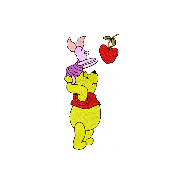 Winnie Pooh and piglet embroidery design - Embroidery Design
