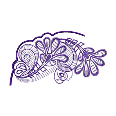 Preview of a delicate flower collar embroidery design, showcasing intricate stitching patterns for decorative accents.