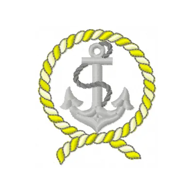 Anchor 2 embroidery design showcasing a nautical theme, perfect for stitching on t-shirts and tote bags.