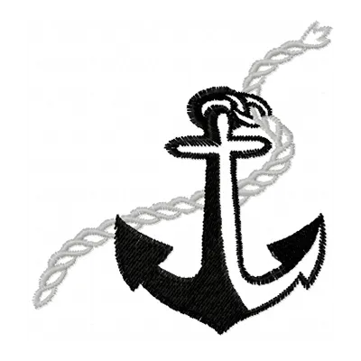 Anchor 4 embroidery design showcasing a nautical motif, ideal for stitching on t-shirts and tote bags.