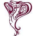 Tribal Snake embroidery design showcasing intricate details, perfect for stitching on jackets or bags.