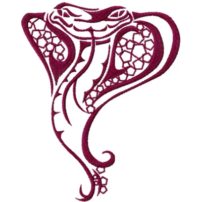 Tribal Snake embroidery design showcasing intricate details, perfect for stitching on jackets or bags.