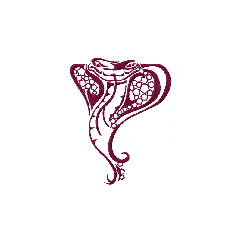 Tribal Snake embroidery design showcasing intricate details, perfect for stitching on jackets or bags.