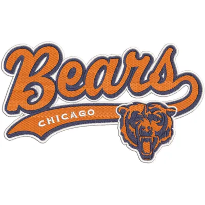 Chicago Bears NFL Football logo embroidery design featuring the iconic bear head and team colors.