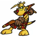 Preview of the TY the Tasmanian Tiger embroidery design showcasing vibrant colors and detailed stitching patterns.