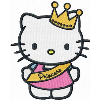 Preview of Hello Kitty Little Princess embroidery design featuring adorable motifs for creative stitching.