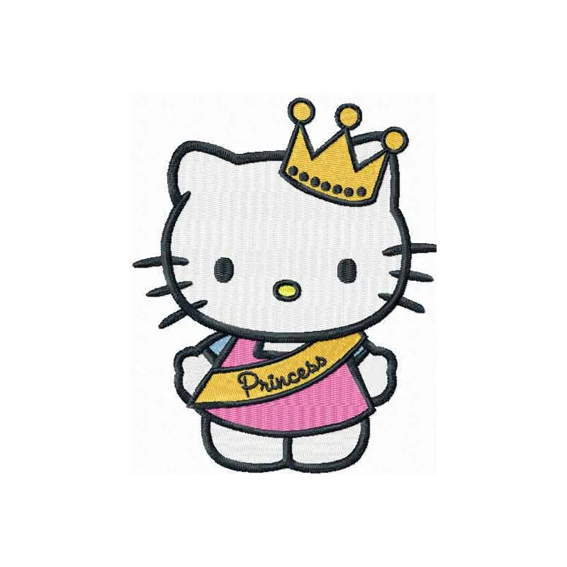 Preview of Hello Kitty Little Princess embroidery design featuring adorable motifs for creative stitching.
