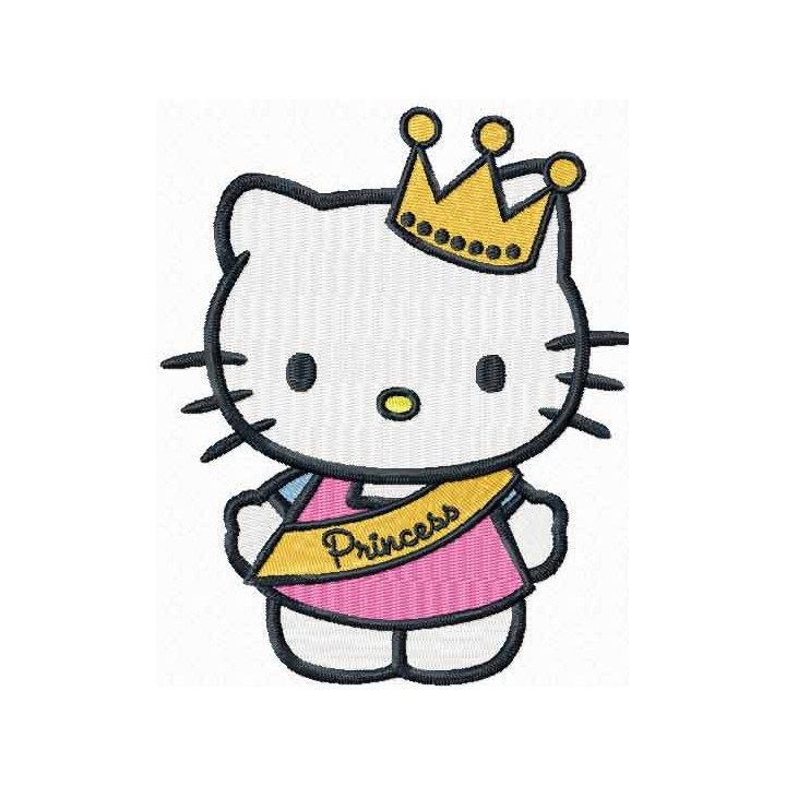 Hello Kitty Little Princess embroidery design - Embroidery Design