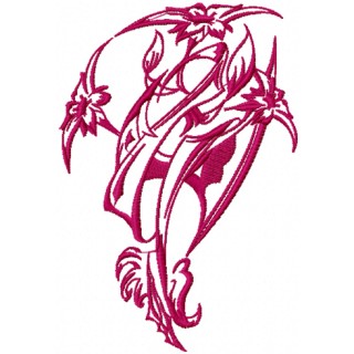 Tribal flowers embroidery design - Embroidery Design