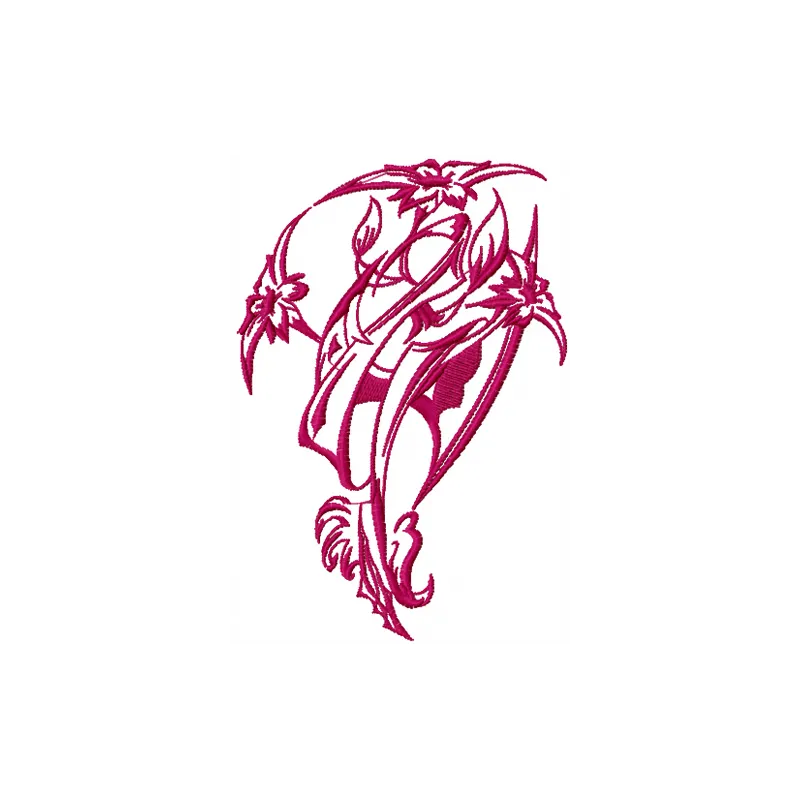Preview of a tribal flowers embroidery design showcasing intricate stitching patterns ideal for various fabric projects.