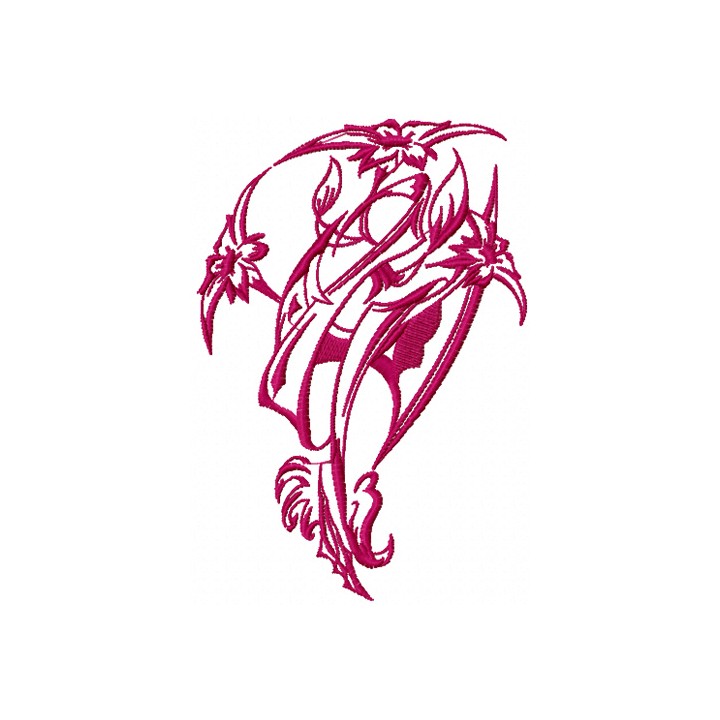 Tribal flowers embroidery design - Embroidery Design