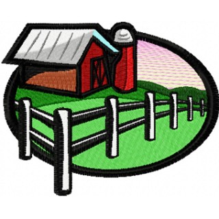 Village landscape embroidery design - Embroidery Design