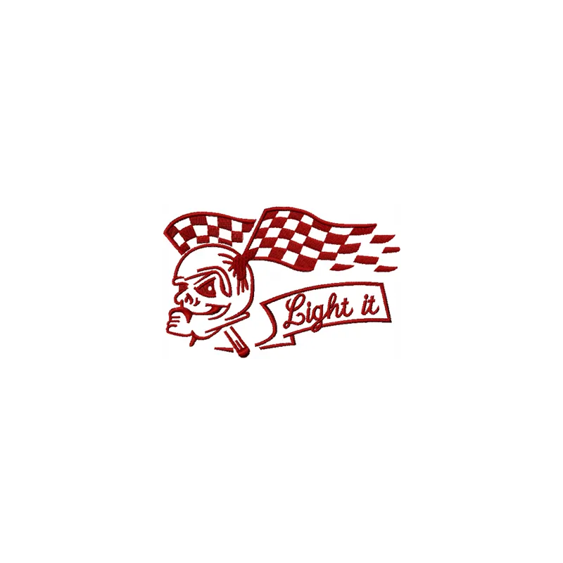 Preview of Tribal Racing embroidery design showcasing intricate tribal symbols and dynamic patterns for stitching.