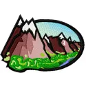 Preview of an old mountain embroidery design, featuring detailed stitched motifs inspired by travel and countries.
