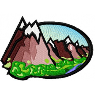 Old mountain embroidery design - Embroidery Design