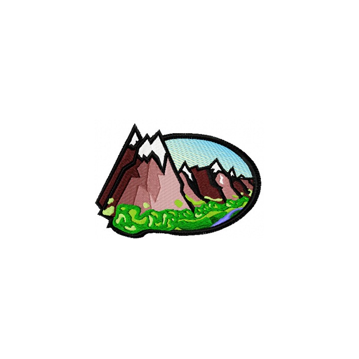 Old mountain embroidery design - Embroidery Design