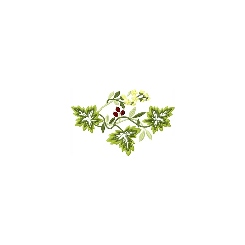 Wild berries embroidery design showcasing vibrant floral motifs, ideal for embellishing fabric projects.