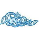 Vignette embroidery design featuring intricate floral motifs for FSL and decoration projects.