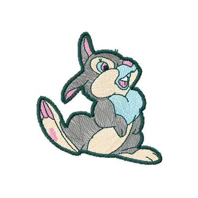 Bambi embroidery design featuring a charming cartoon character, ideal for stitching on children's apparel and accessories.