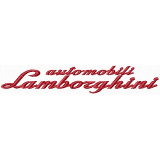 Automobili Lamborghini script embroidery design - Embroidery Design
