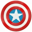 Embroidery design of Captain America's round shield, showcasing vibrant colors and intricate details for stitching.