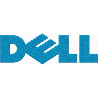 Dell logo embroidery design showcasing a detailed stitched motif for electronics manufacturers.