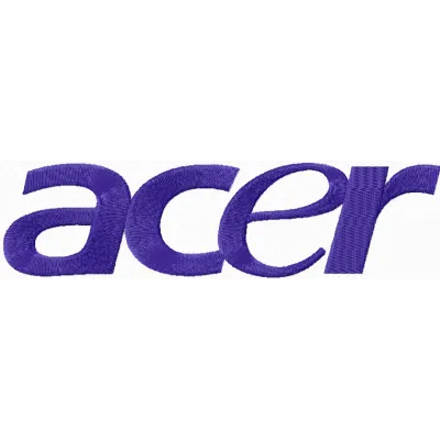ACER logo embroidery design preview showcasing intricate stitching patterns for electronics enthusiasts.