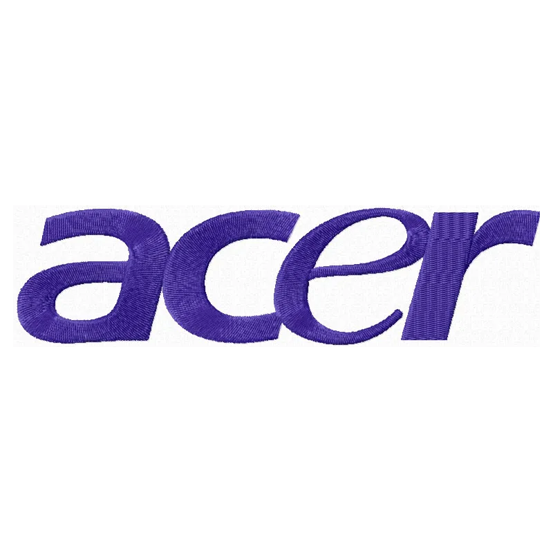 ACER logo embroidery design preview showcasing intricate stitching patterns for electronics enthusiasts.