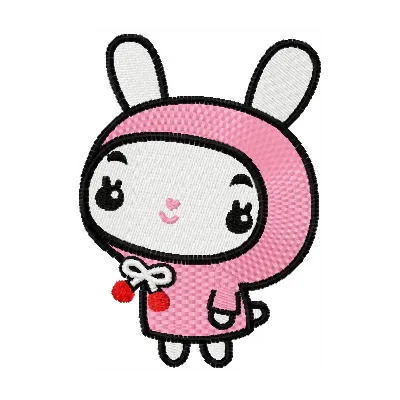 Cute baby bunny embroidery design featuring a charming bunny motif, ideal for baby onesies and blankets.