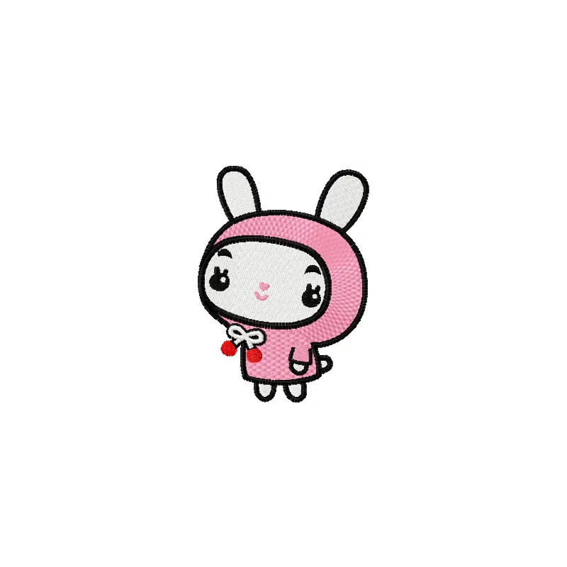 Cute baby bunny embroidery design featuring a charming bunny motif, ideal for baby onesies and blankets.