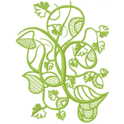 Wild ivy embroidery design preview featuring intricate floral motifs for creative stitching projects.