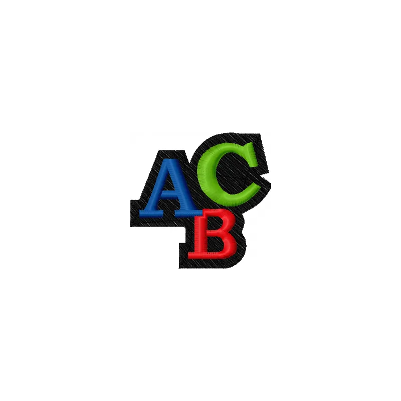 School decoration element embroidery design featuring playful alphabet and numbers for creative stitching projects.