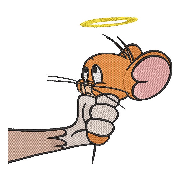 Jerry clenched in a fist embroidery design - Embroidery Design