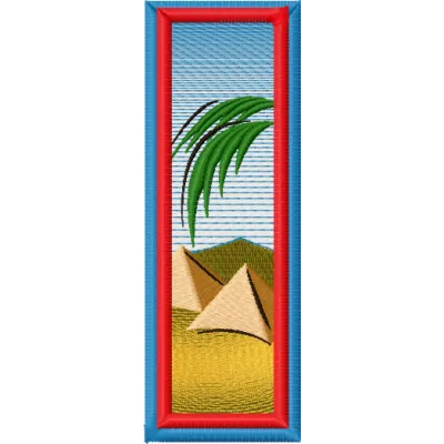 Bookmark Egypt embroidery design featuring intricate motifs inspired by Egyptian culture and landmarks.