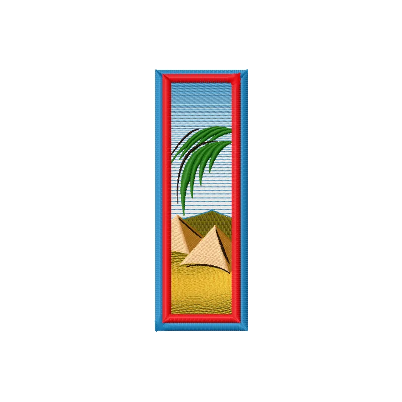 Bookmark Egypt embroidery design featuring intricate motifs inspired by Egyptian culture and landmarks.
