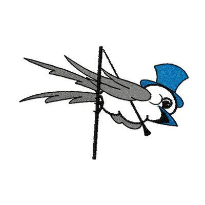 Preview of the Funny Bird embroidery design featuring a whimsical bird motif, perfect for adding charm to various projects.
