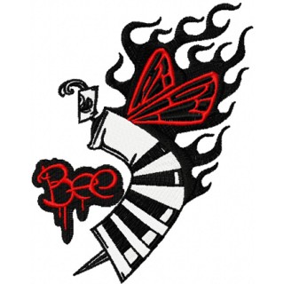 Bee graffiti embroidery design - Embroidery Design