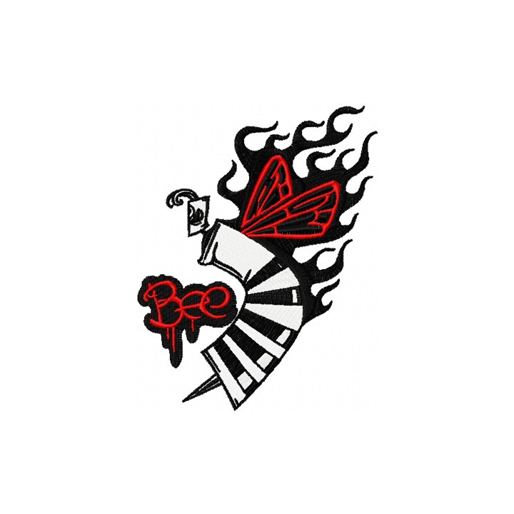 Bee graffiti embroidery design - Embroidery Design